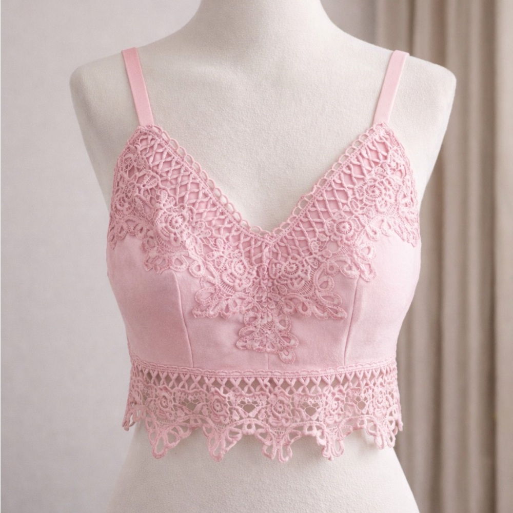 Mudd Muave Crop top dusty pink mauve bra bralette Boho vintage style chic